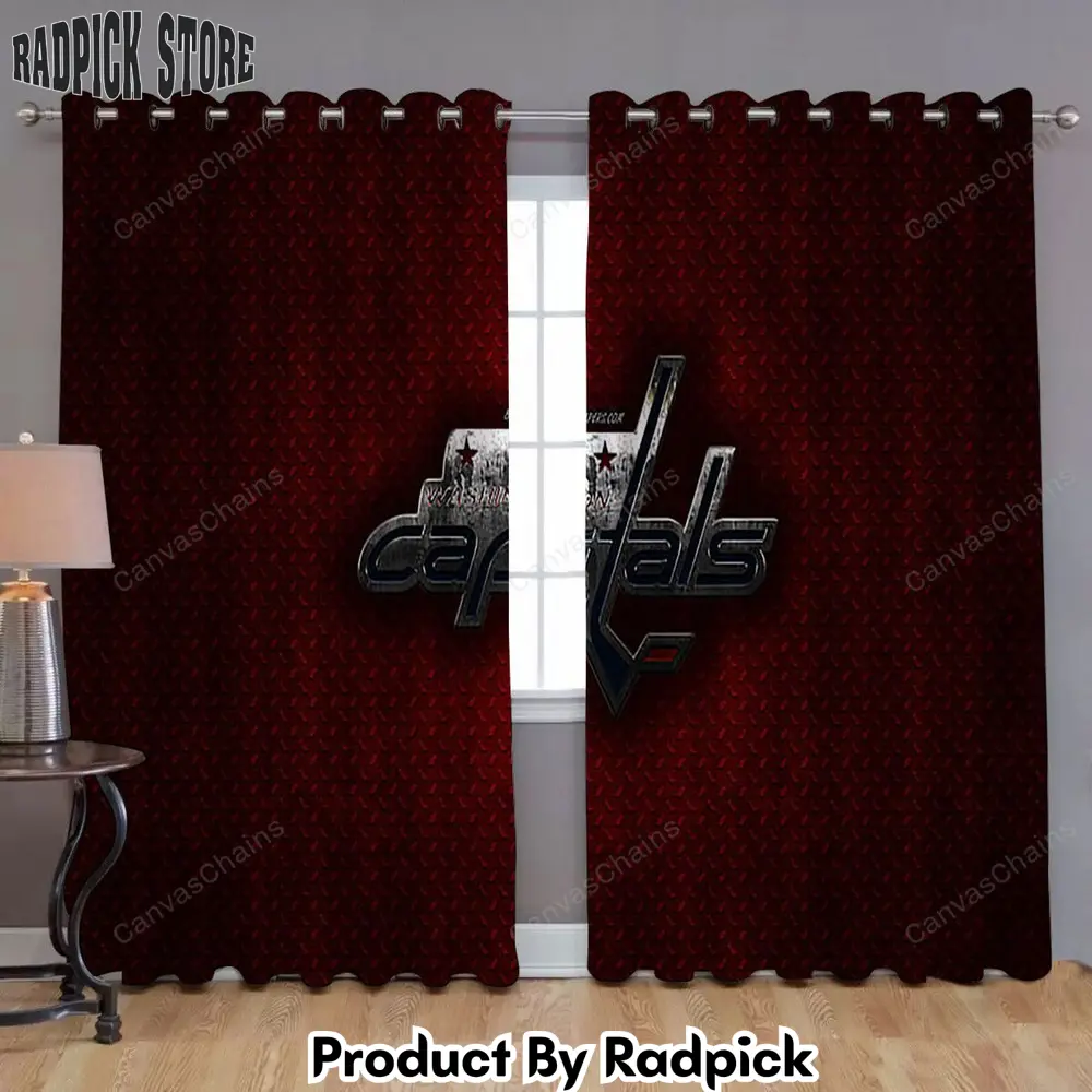 Radpick washington capitals window curtains american hockey club red metal metal curtains living room curtains for window rp852127
